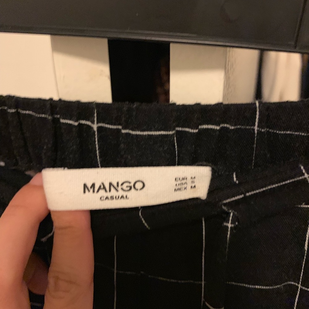 MANGO grid trouser pants - Picture 3 of 4